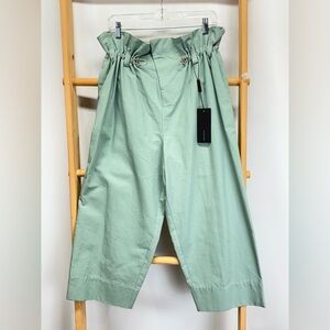 DENI CLER Mint Green paperbag waist cropped pants size 8